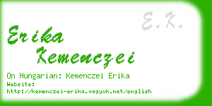 erika kemenczei business card